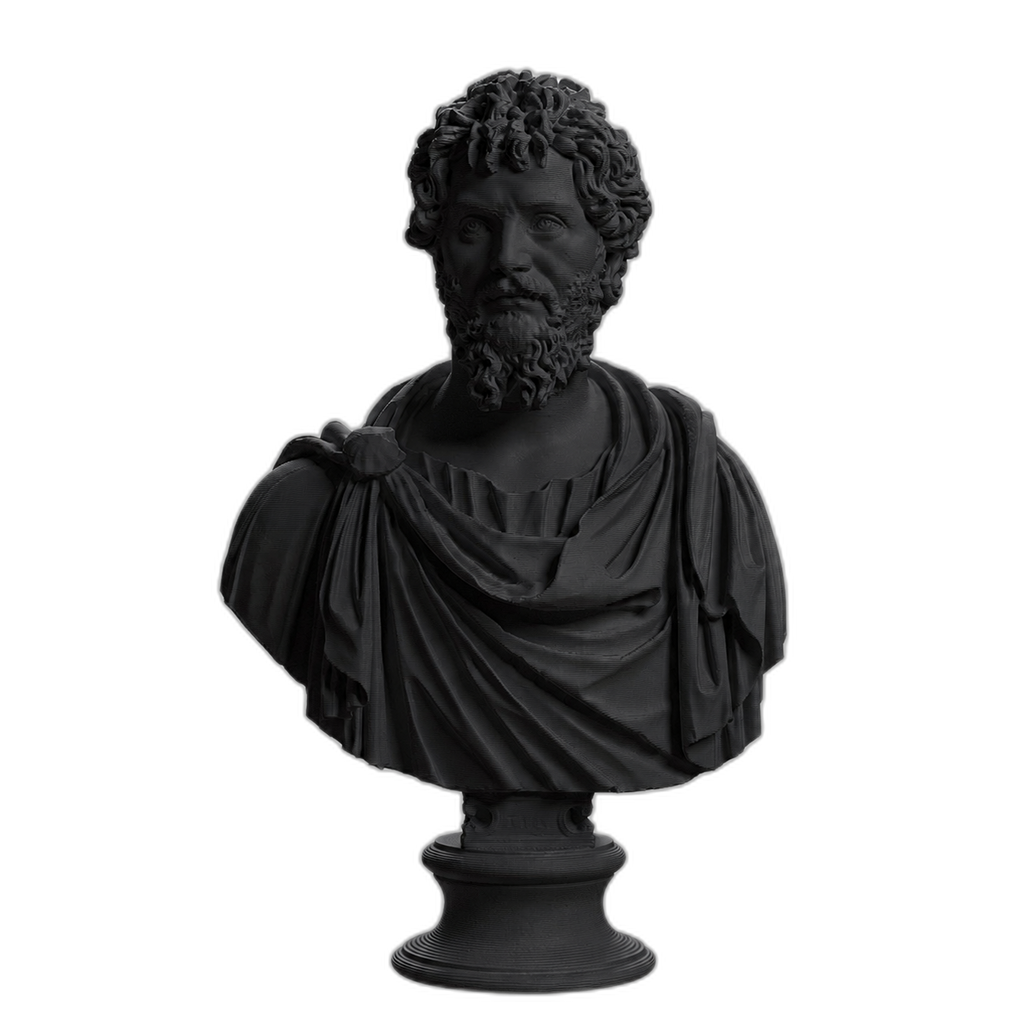 Portrait of Septimius Severus Charcoal Black collectible bust