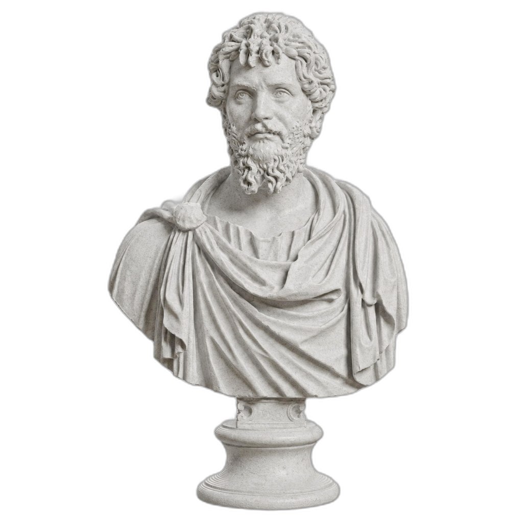 Portrait of Septimius Severus Marble Stone collectible bust