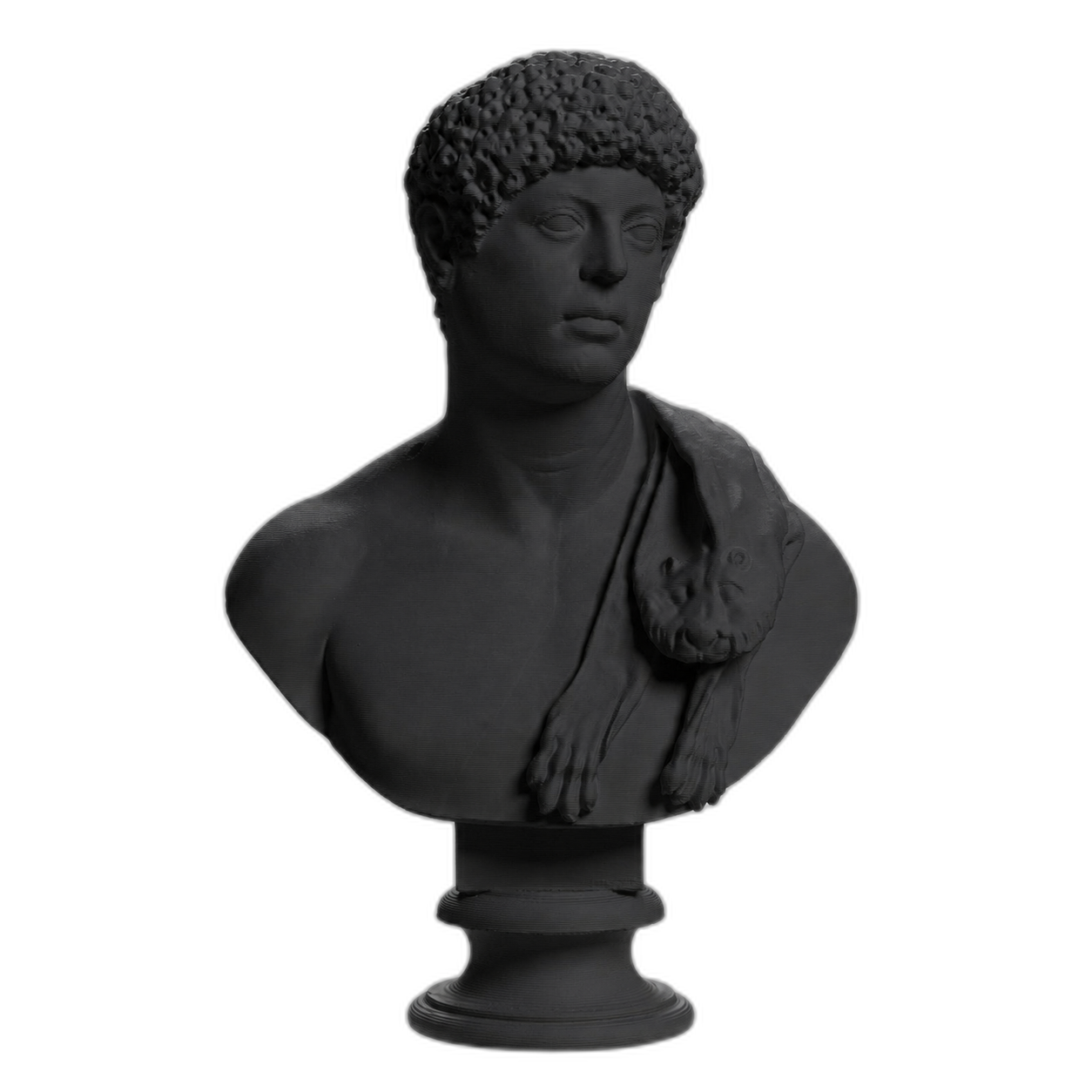 Portrait with panther skin over shoulder Charcoal Black collectible bust