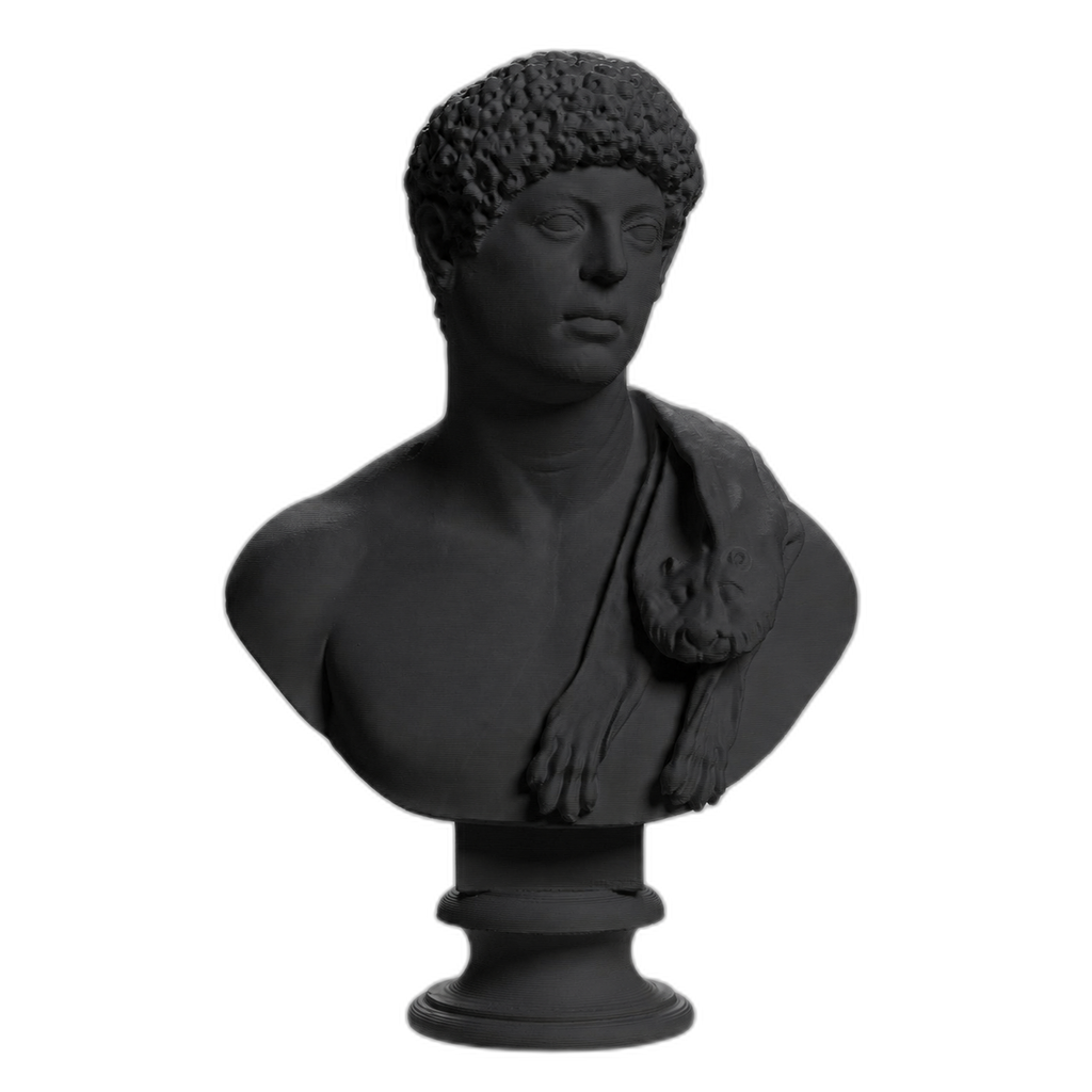 Portrait with panther skin over shoulder Charcoal Black collectible bust
