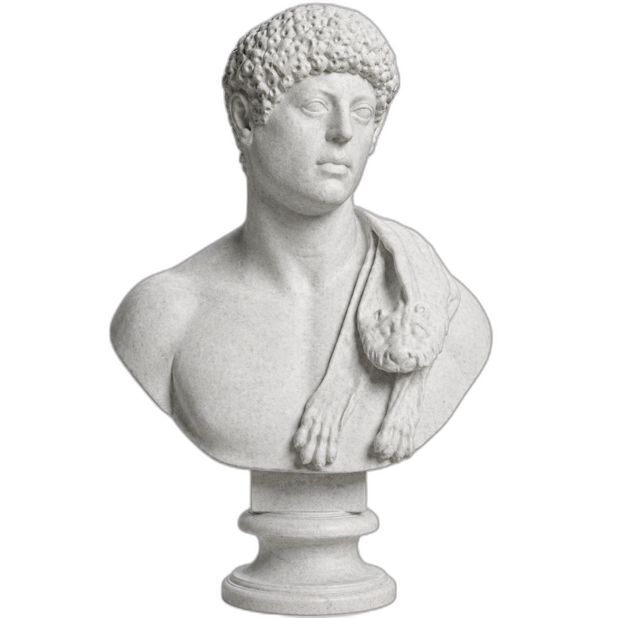 Portrait with panther skin over shoulder Marble Stone collectible bust