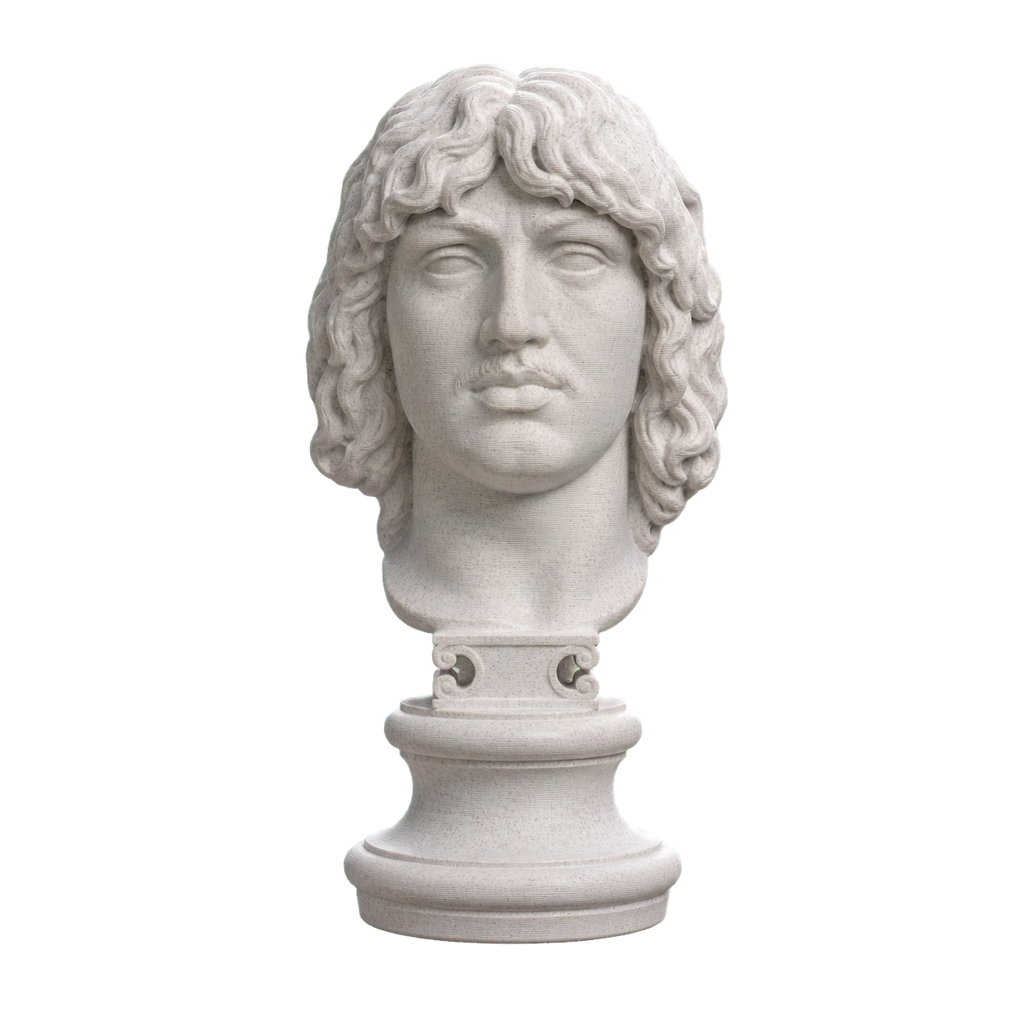 Head of a Barbarian Chief Marble Stone collectible bust