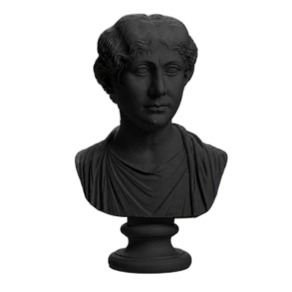 Portrait of Roman lady Charcoal Black collectible bust