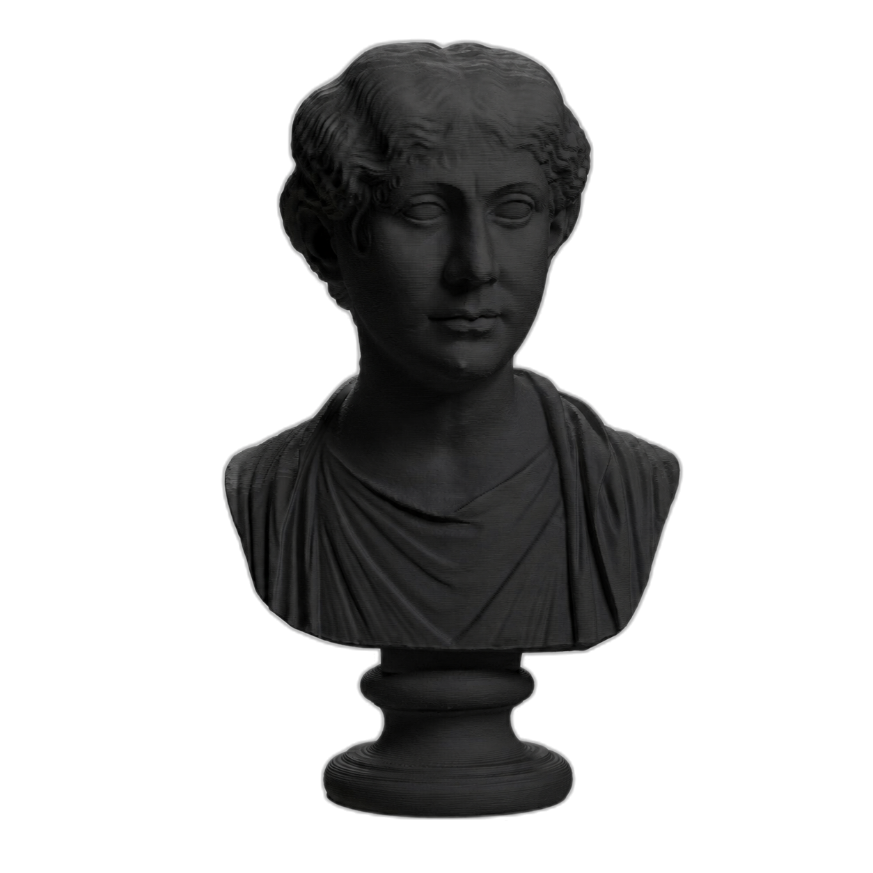 Portrait of Roman lady Charcoal Black collectible bust