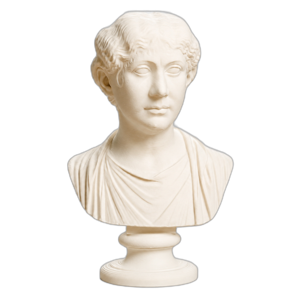 Portrait of Roman lady Ivory White collectible bust