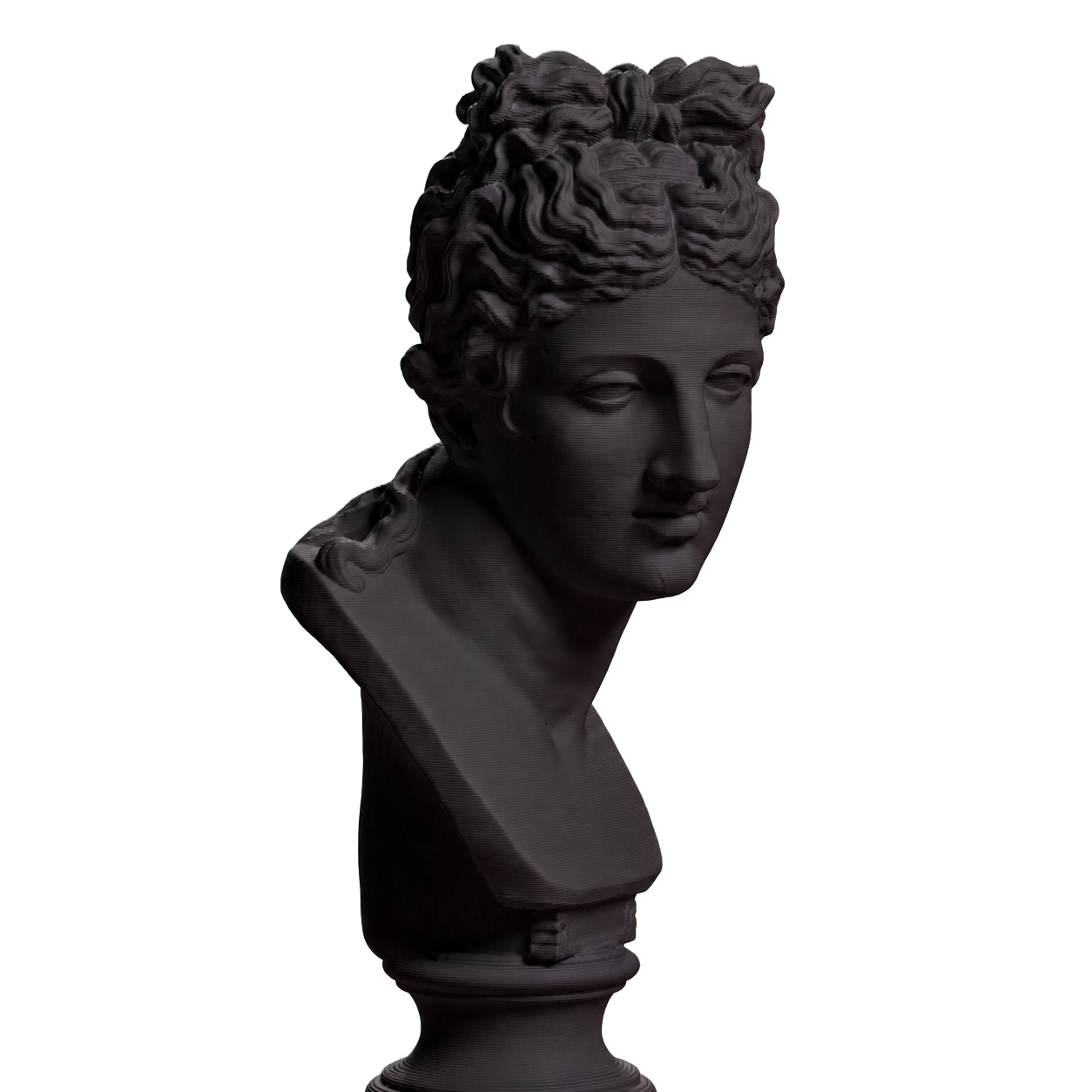 Roman Woman with Head Turned Right, SMK KAS531 Charcoal Black collectible bust