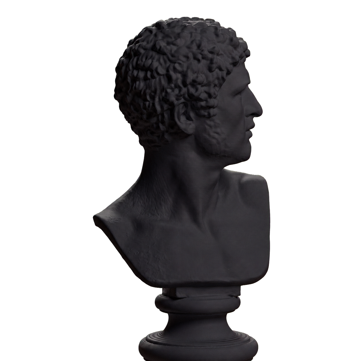 Bearded Man with Head Turned Left, SMK KAS2133 Charcoal Black collectible bust