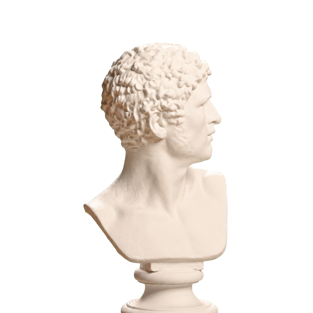 Bearded Man with Head Turned Left, SMK KAS2133 Ivory White collectible bust