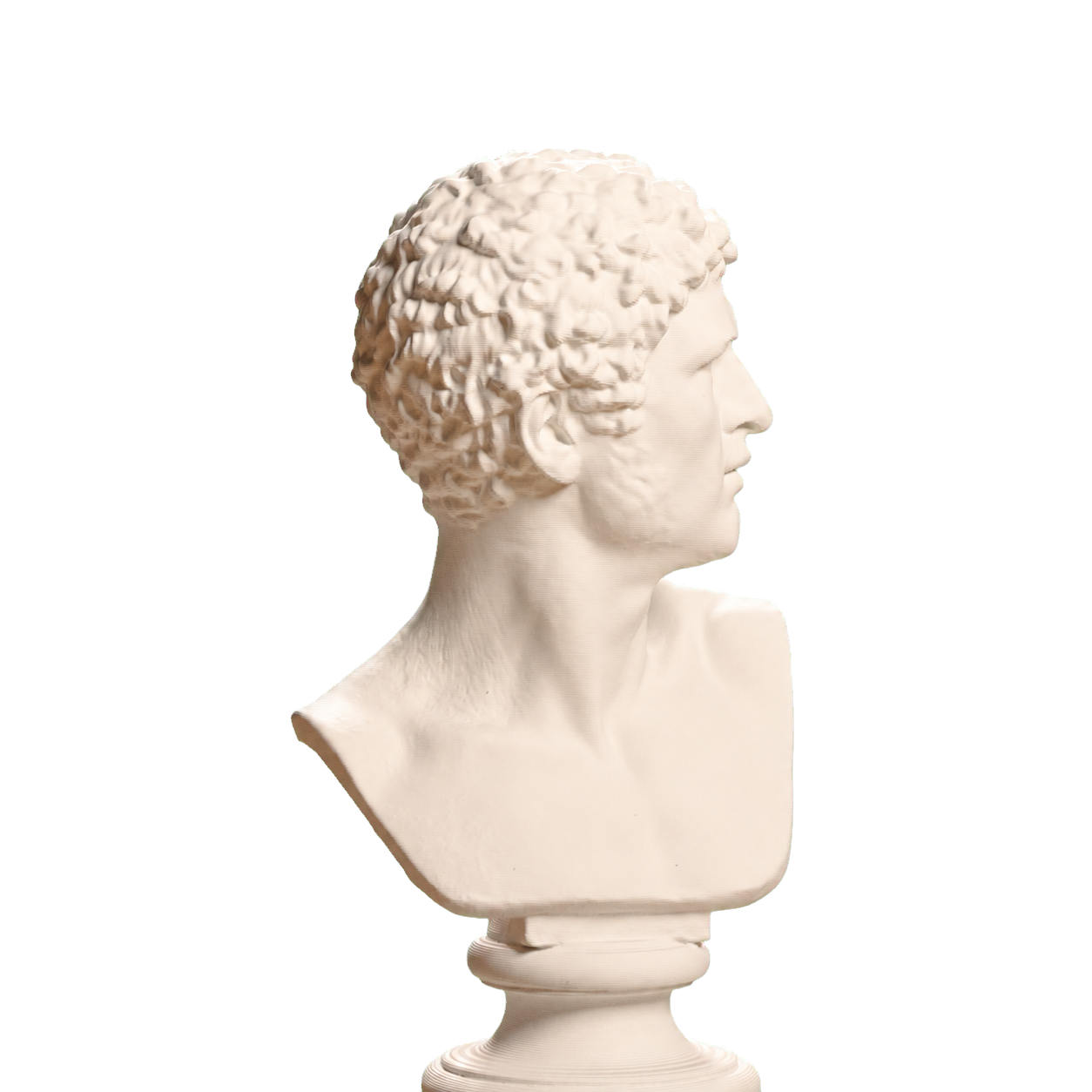 Bearded Man with Head Turned Left, SMK KAS2133 Ivory White collectible bust