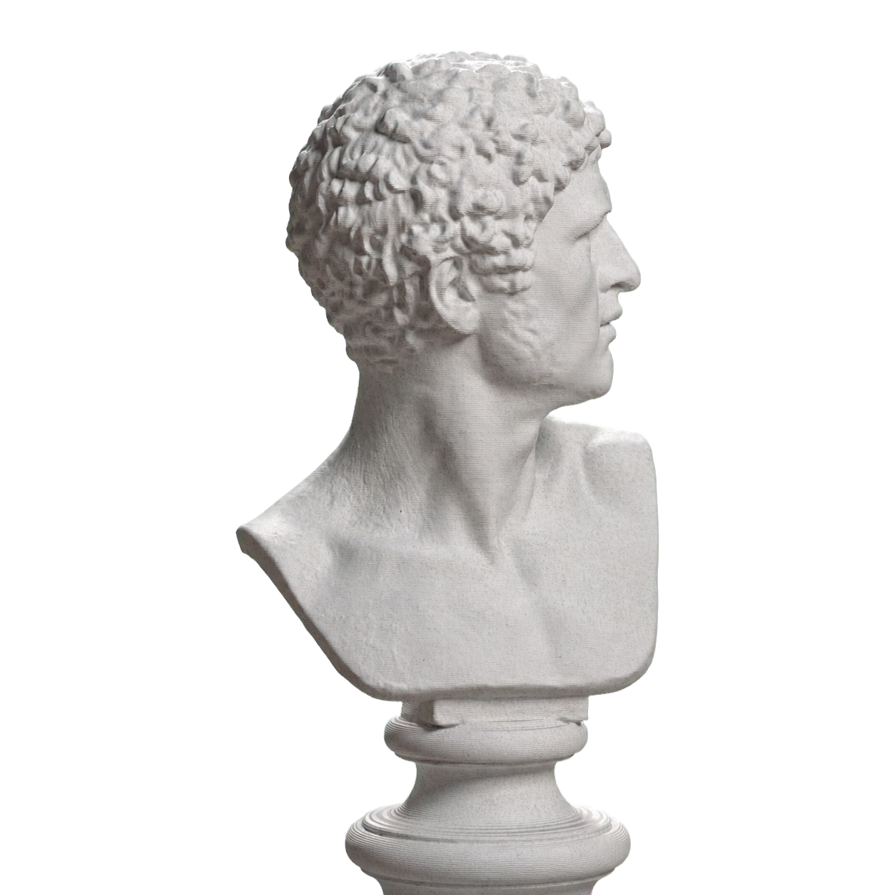 Bearded Man with Head Turned Left, SMK KAS2133 Marble Stone collectible bust
