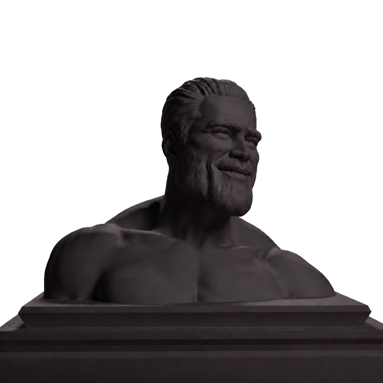 Giga Chad Meme Bust Charcoal Black collectible bust