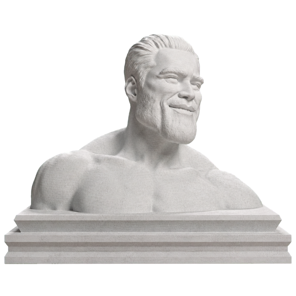 Giga Chad Meme Bust Marble Stone collectible bust