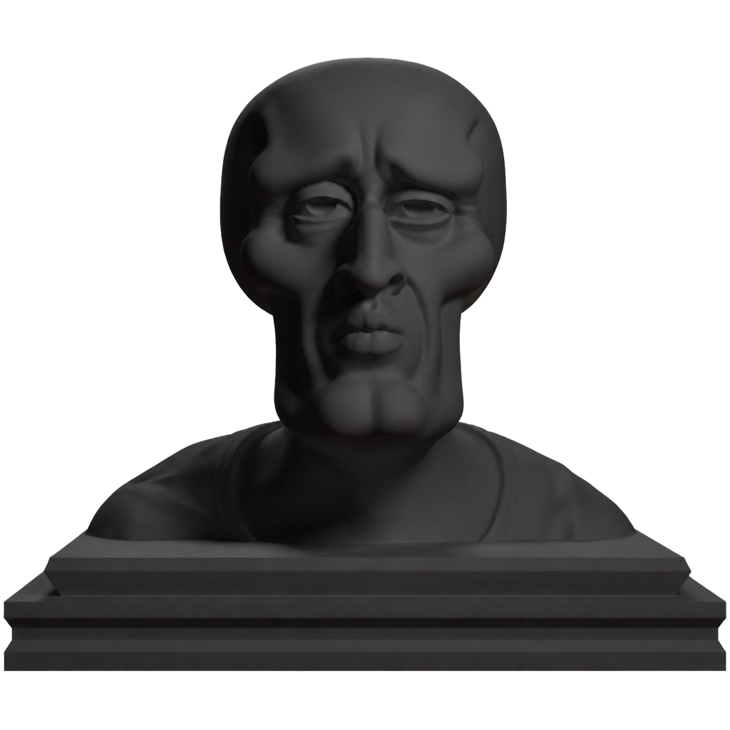 Handsome Squidward Meme Bust Charcoal Black collectible bust