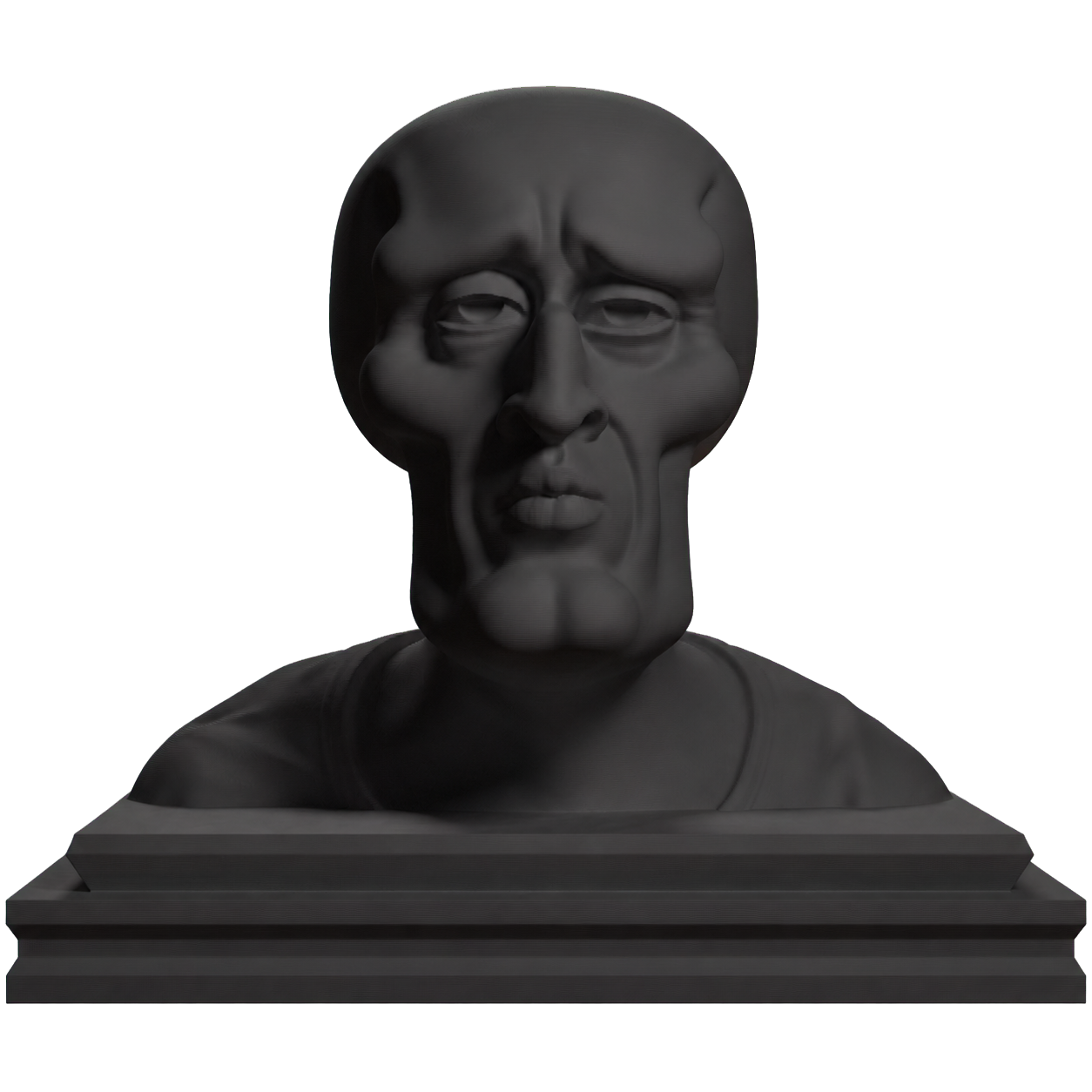 Handsome Squidward Meme Bust Charcoal Black collectible bust