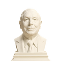 Charlie Munger bust in Ivory White