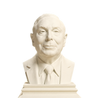 Charlie Munger bust in Ivory White