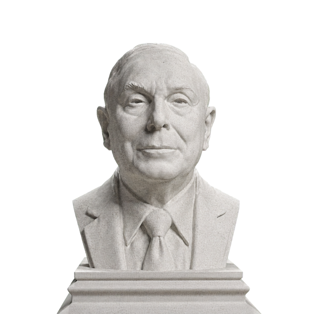 Charlie Munger bust in Marble Stone