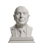 Charlie Munger bust in Marble Stone