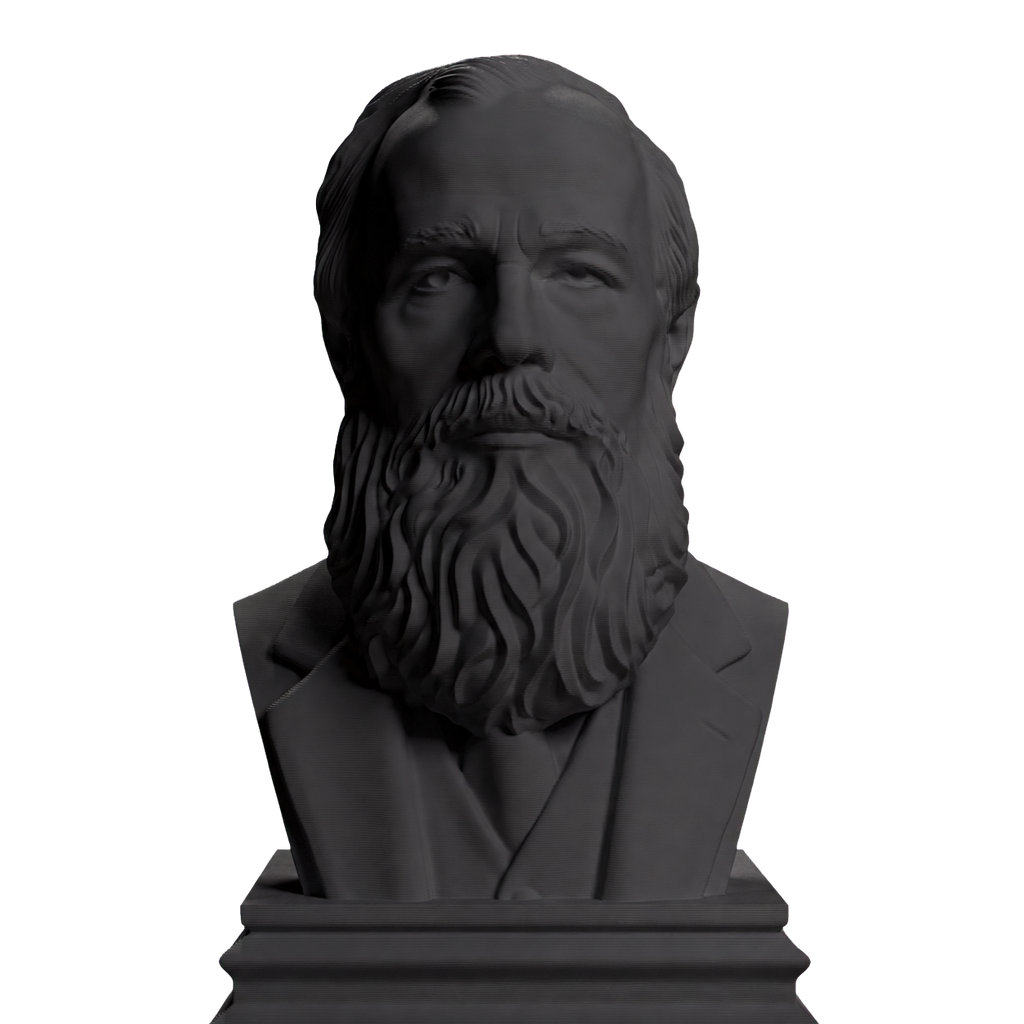 Fyodor Dostoyevsky bust in Charcoal Black