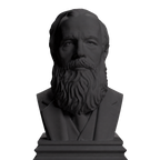 Fyodor Dostoyevsky bust in Charcoal Black