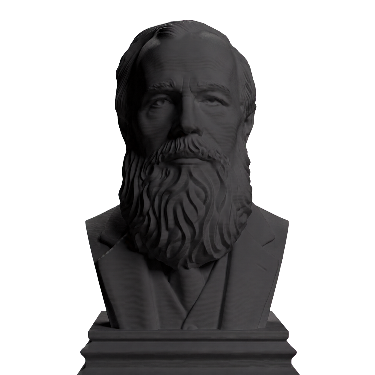 Fyodor Dostoyevsky bust in Charcoal Black