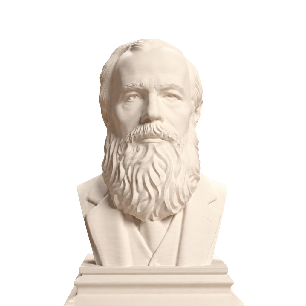 Fyodor Dostoyevsky bust in Ivory White