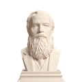 Fyodor Dostoyevsky bust in Ivory White