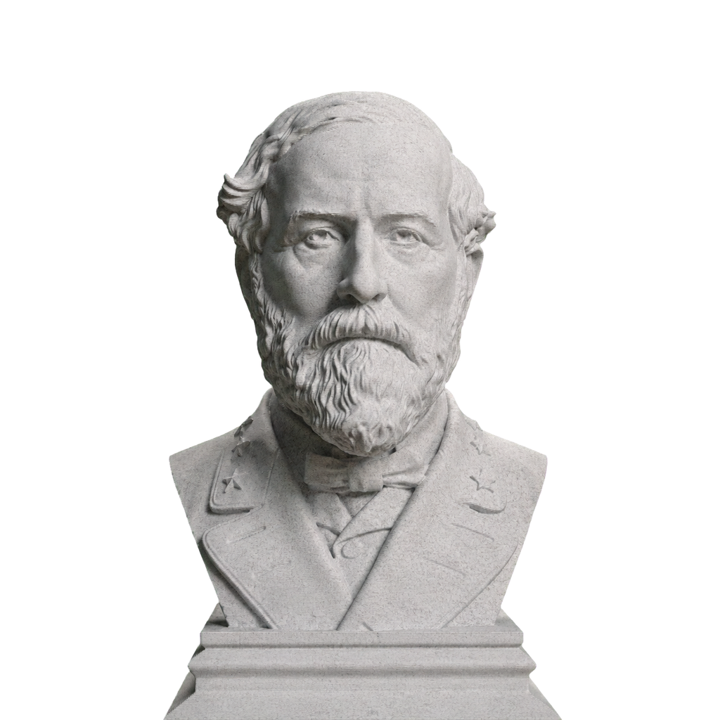 Robert E. Lee bust in Marble Stone finish