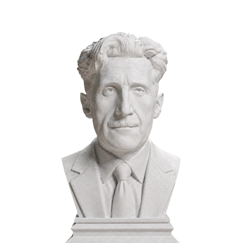 George Orwell bust in Marble Stone finish
