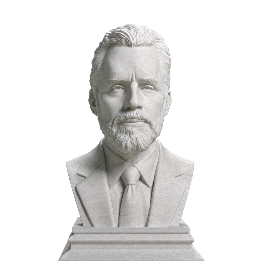 Jordan Peterson bust in Marble Stone finish