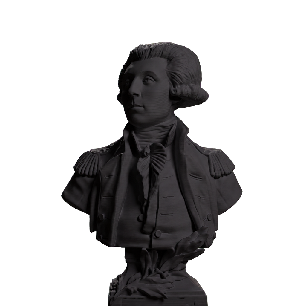 Marquis de Lafayette bust in Charcoal Black