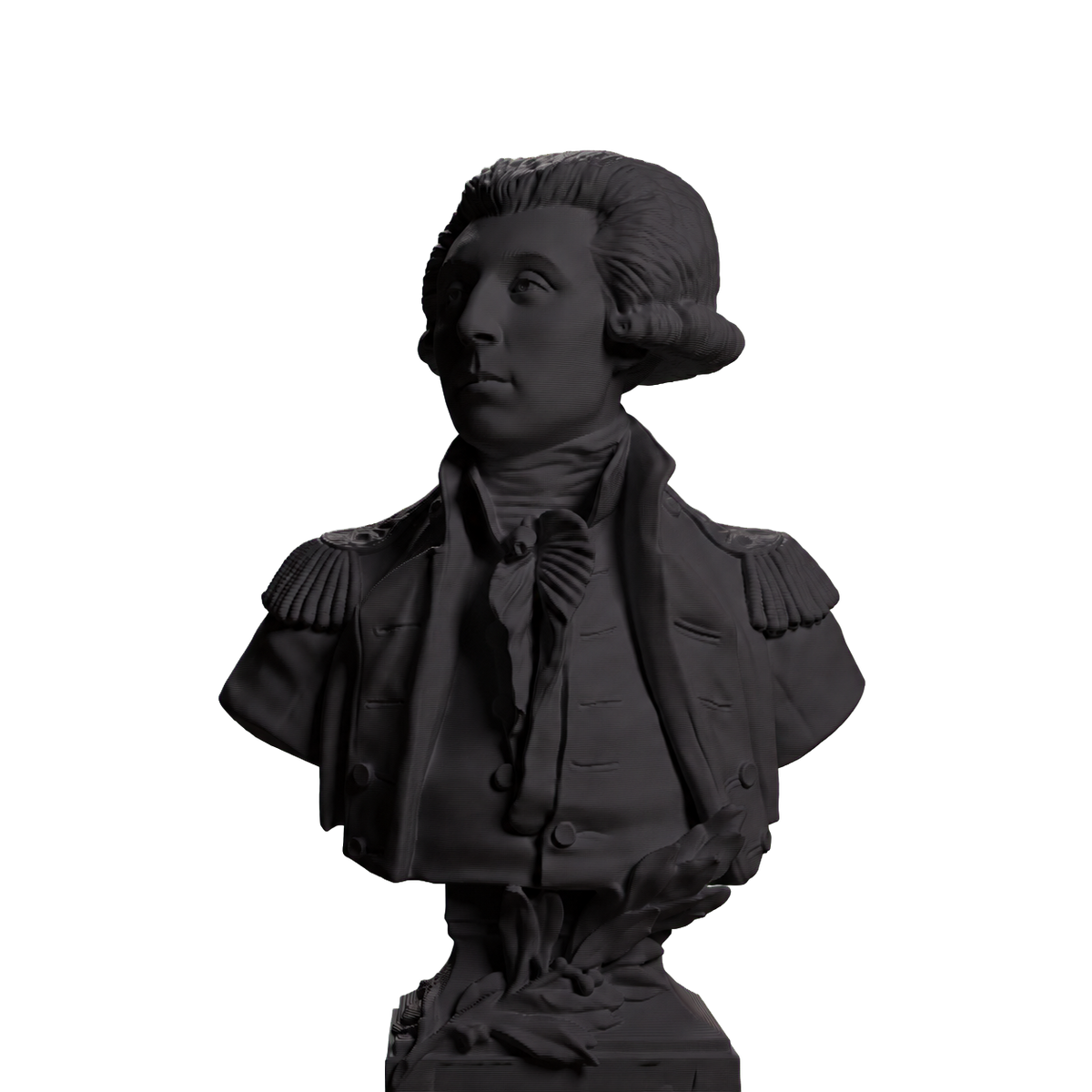 Marquis de Lafayette bust in Charcoal Black