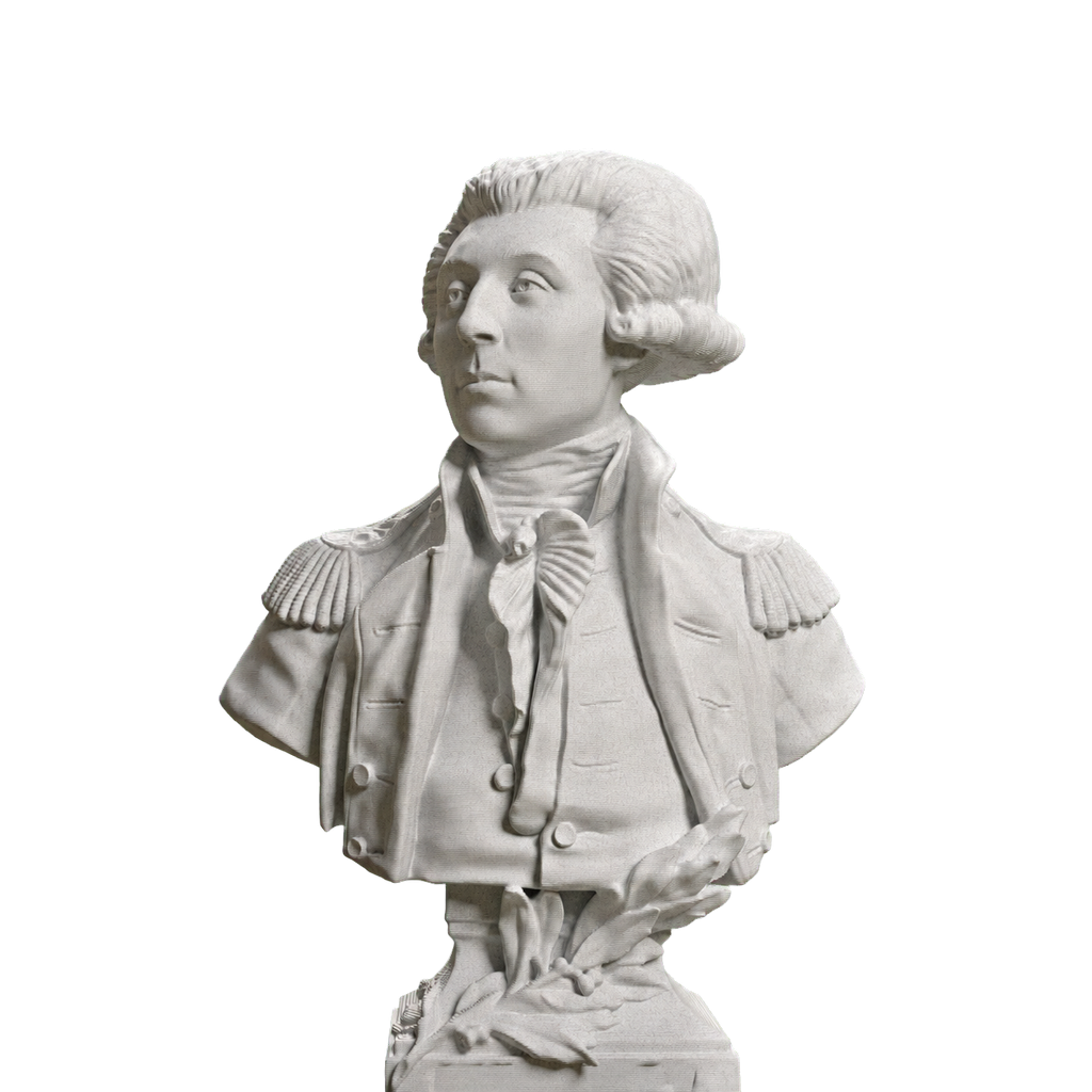 Marquis de Lafayette bust in Marble Stone
