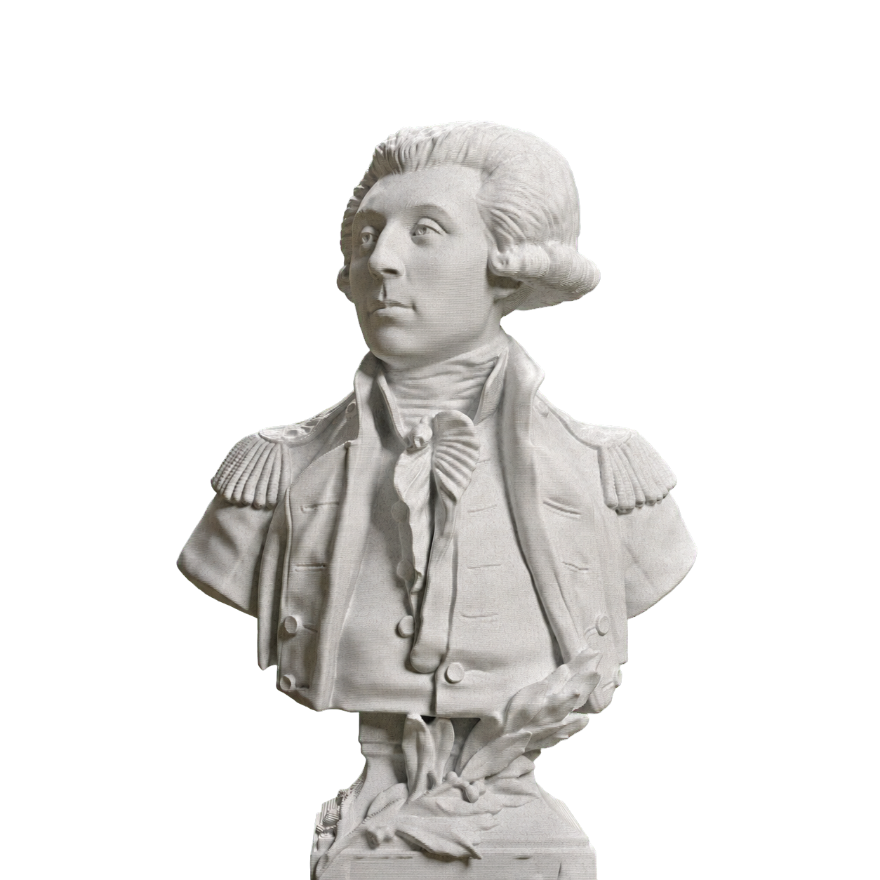 Marquis de Lafayette bust in Marble Stone