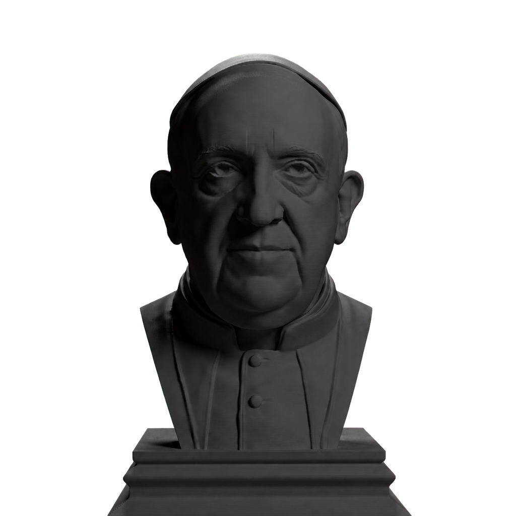 Pope Francis bust in Charcoal Black finish