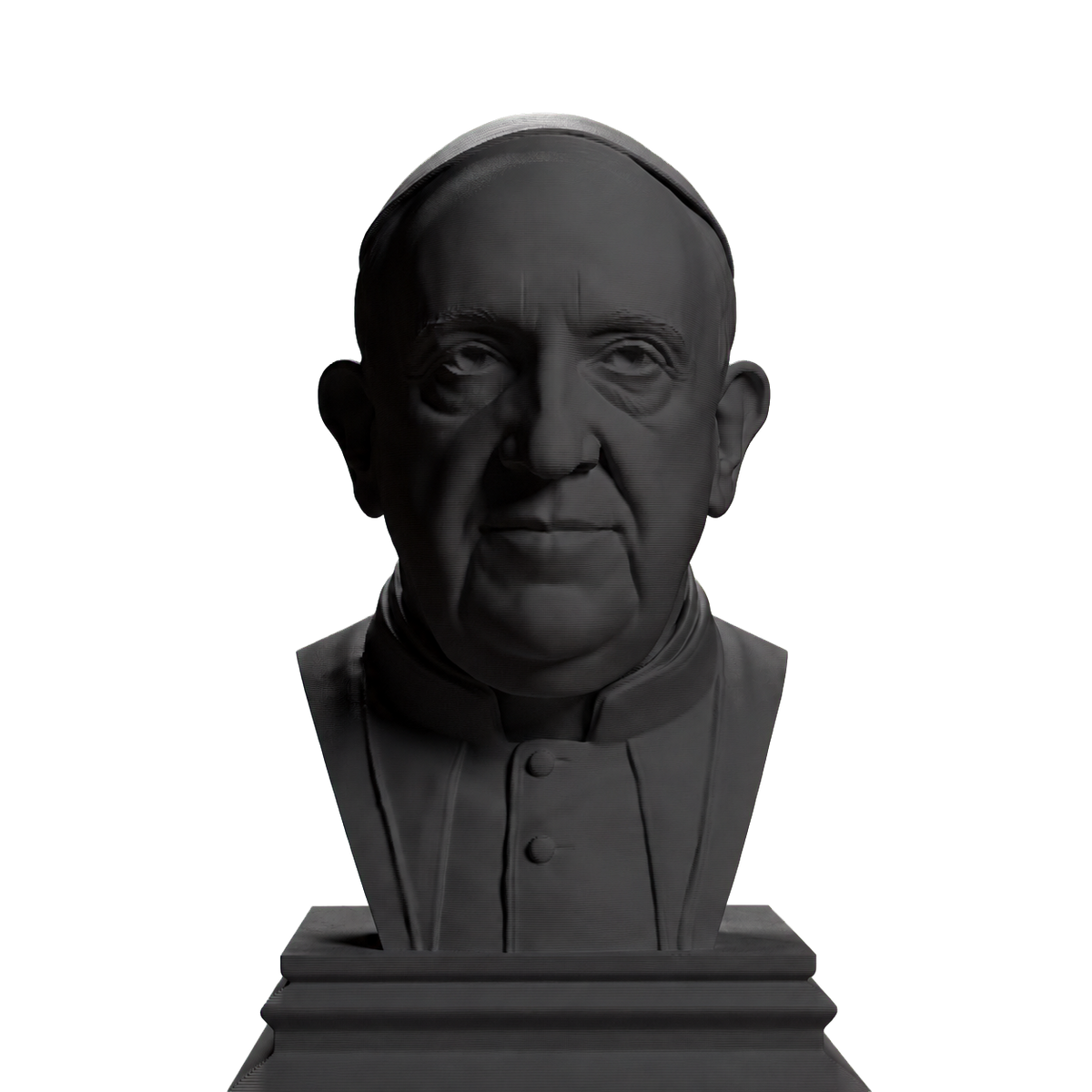 Pope Francis bust in Charcoal Black finish