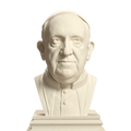 Pope Francis bust in Ivory White finish