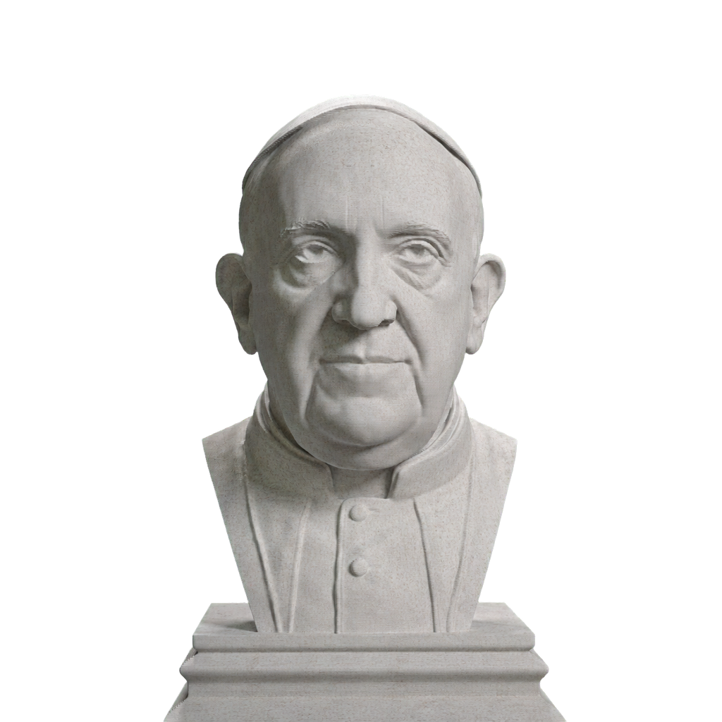Pope Francis bust in Marble Stone finish