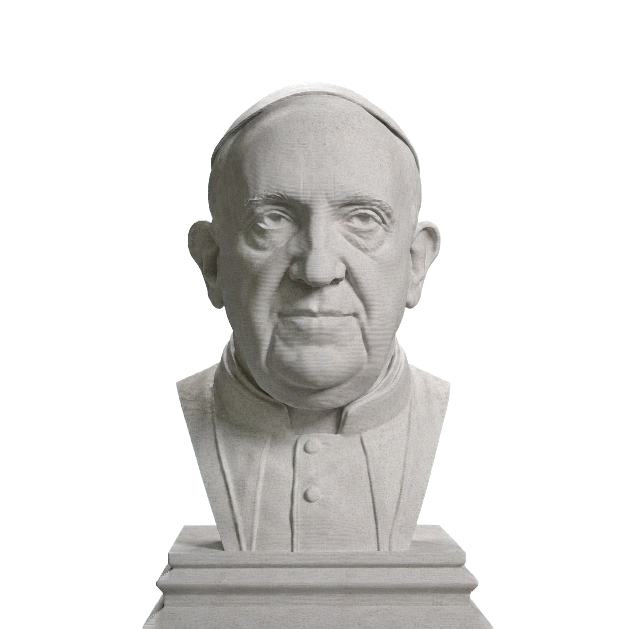 Pope Francis bust in Marble Stone finish