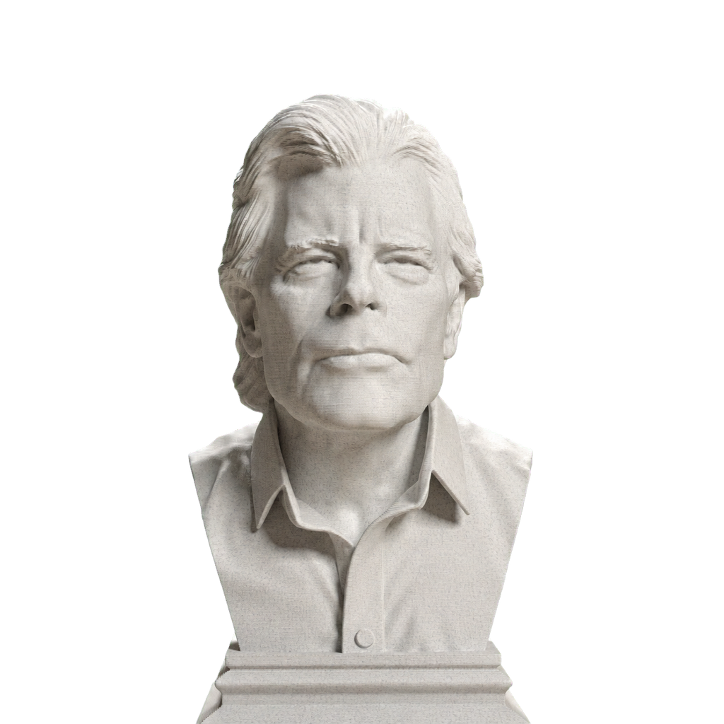 Stephen King bust in Marble Stone finish