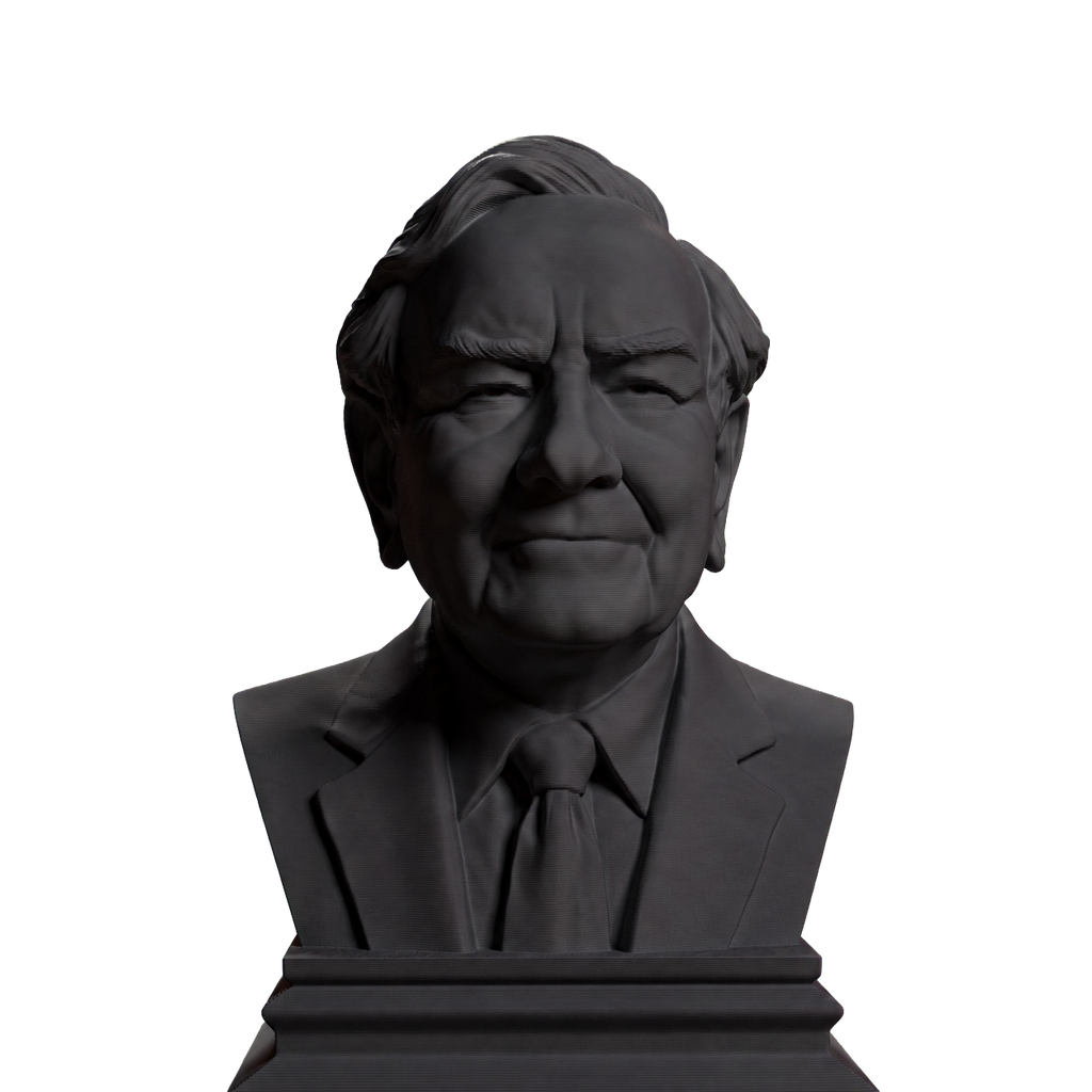 Warren Buffett bust in Charcoal Black finish