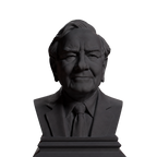Warren Buffett bust in Charcoal Black finish