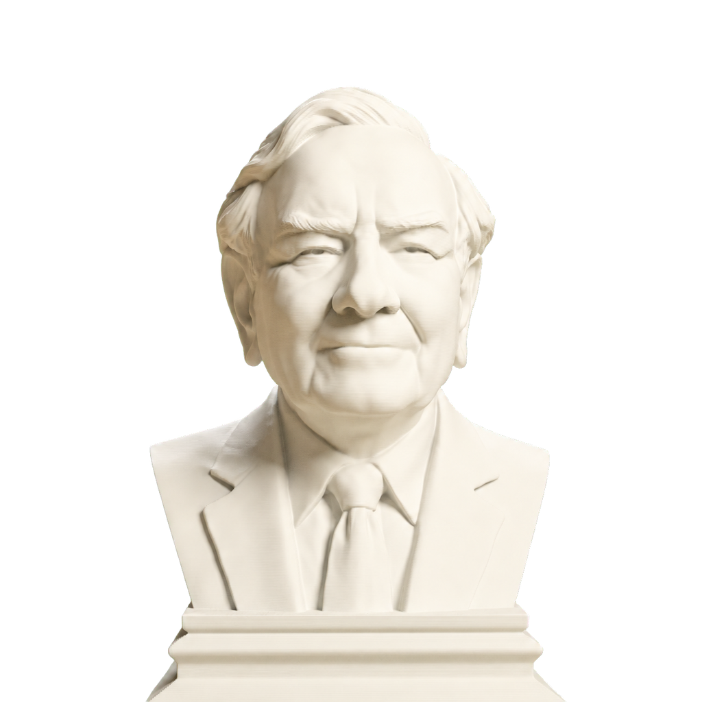 Warren Buffett bust in Ivory White finish