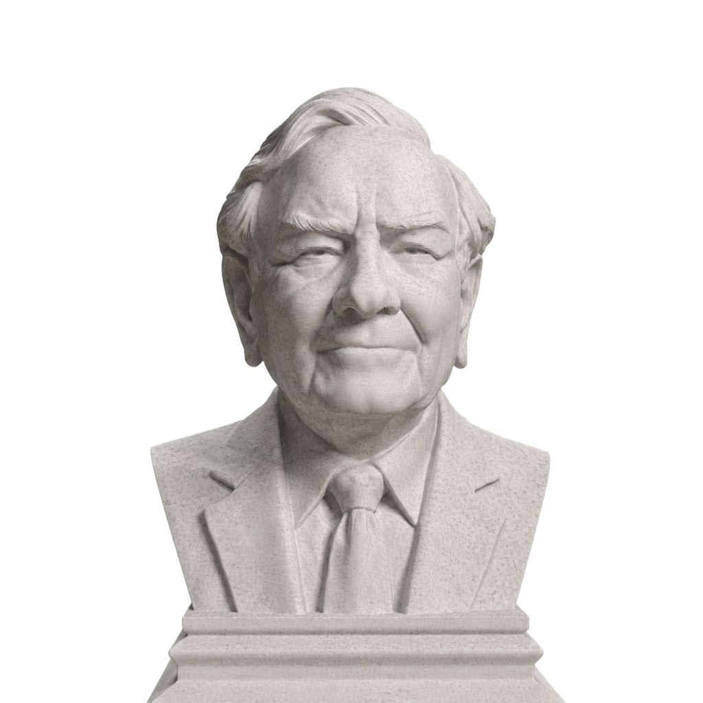 Warren Buffett bust in Marble Stone finish