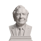 Warren Buffett bust in Marble Stone finish