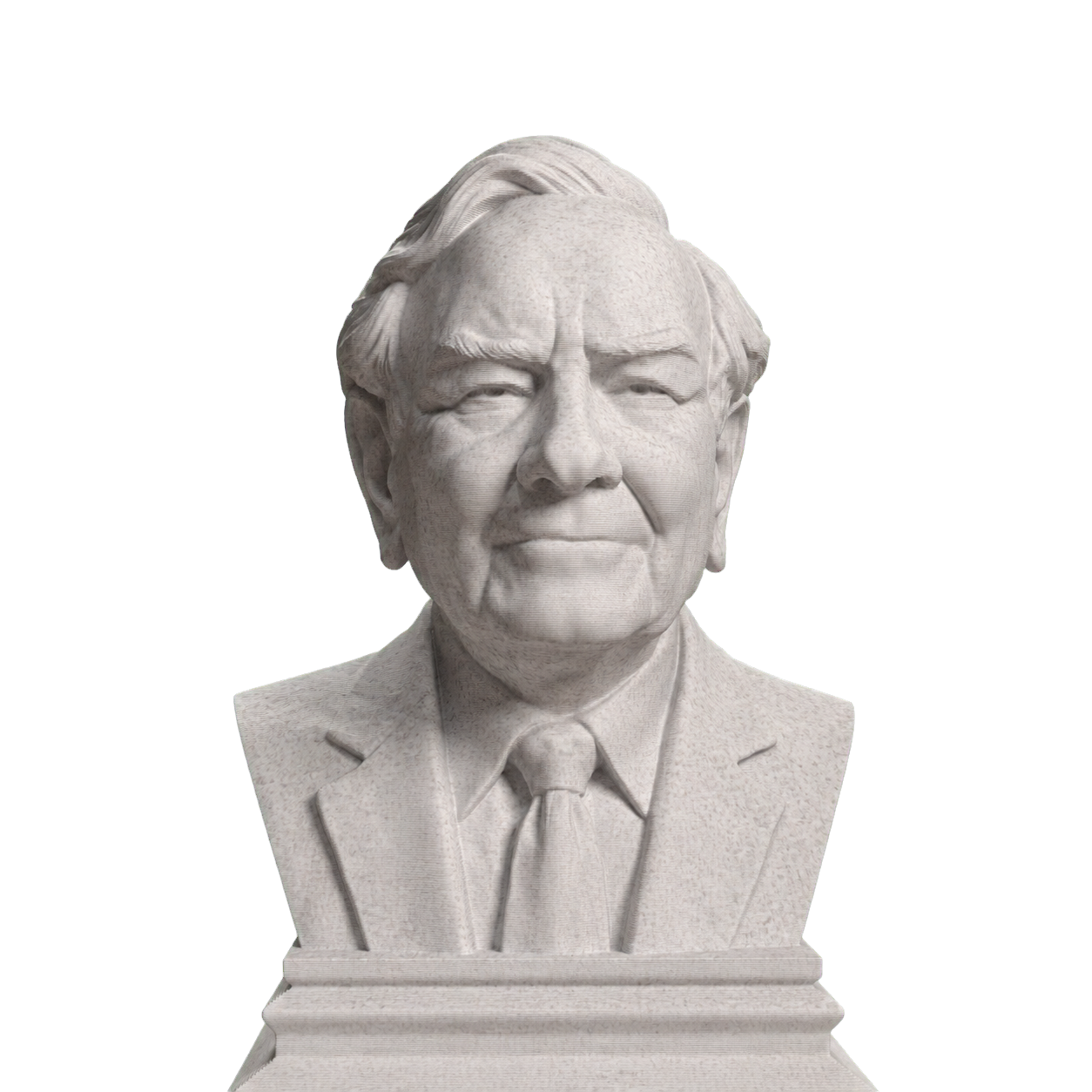 Warren Buffett bust in Marble Stone finish