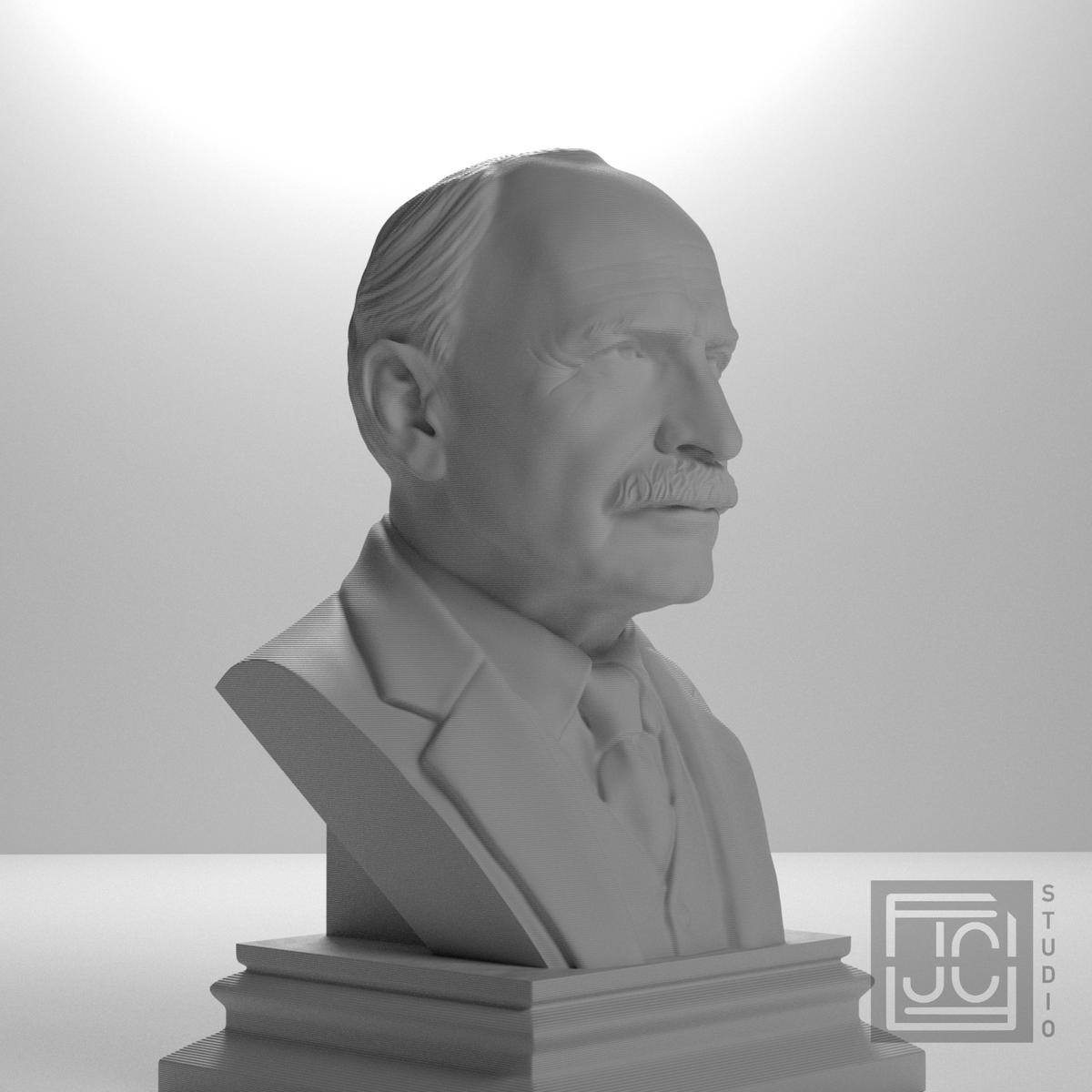 Carl Jung bust three-quarter studio view