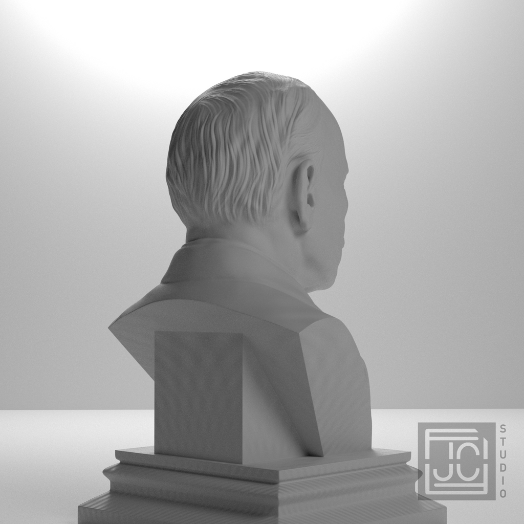 Carl Jung bust rear three-quarter studio view