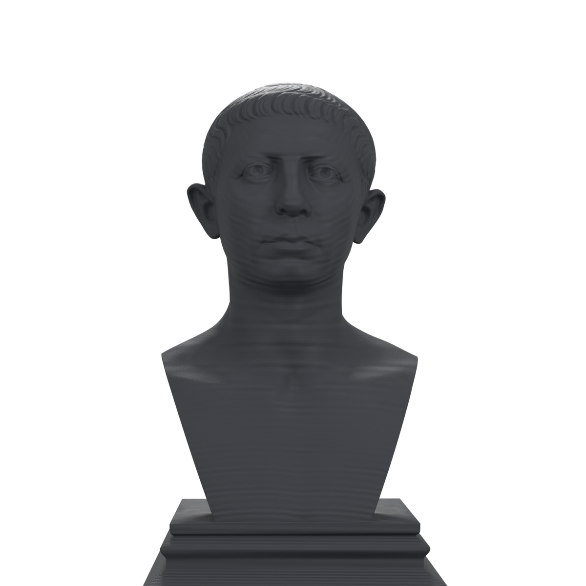 Cato the Younger bust finish charcoal black