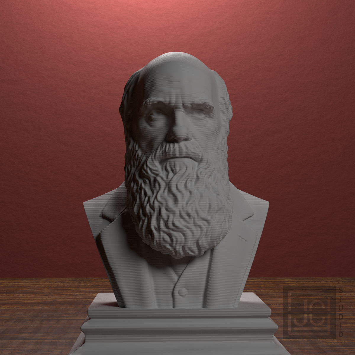 Charles Darwin bust view 5